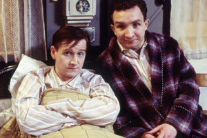 Get Well Soon. Image shows from L to R: Roy Osborne (Matthew Cottle), Brian Clapton (Eddie Marsan). Copyright: BBC Get Well Soon. Image shows from L to R: Roy Osborne (Matthew Cottle), Brian Clapton (Eddie Marsan). Copyright: BBC