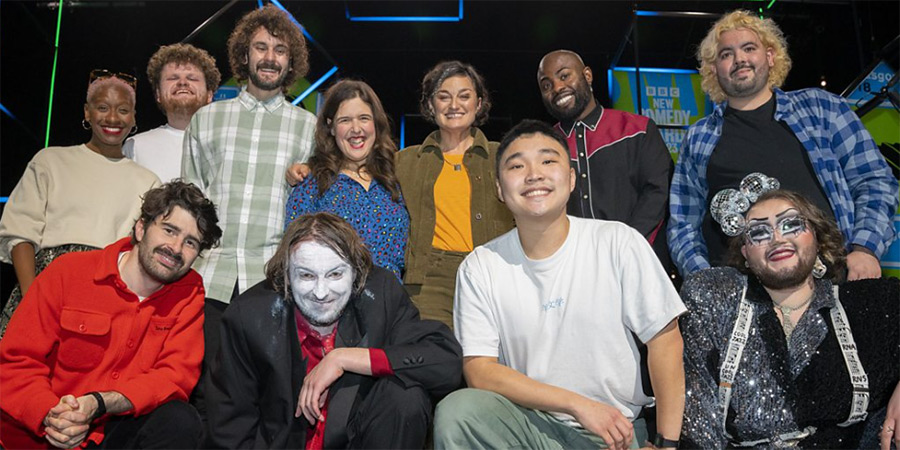 BBC New Comedy Awards. Image shows left to right: Chantel Nash, Paddy Young, Dan Tiernan, Josh Pugh, Joe Kent-Walters, Rosie Jones, Zoe Lyons, Jin Hao Li, Darren Harriott, Dean T Beirne, Hester Ectomy BBC New Comedy Awards. Image shows left to right: Chantel Nash, Paddy Young, Dan Tiernan, Josh Pugh, Joe Kent-Walters, Rosie Jones, Zoe Lyons, Jin Hao Li, Darren Harriott, Dean T Beirne, Hester Ectomy